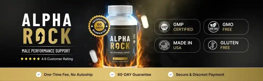AlphaRock Male Performance Supplement — Natural 8-Ingredient Formula for Men Over 40