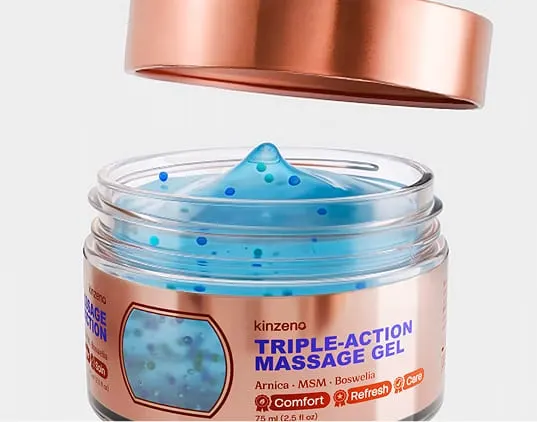 Kinzeno Triple-Action Massage Gel — Nature-Derived Formula with Arnica, MSM, Boswellia and Micro-Bubble Technology