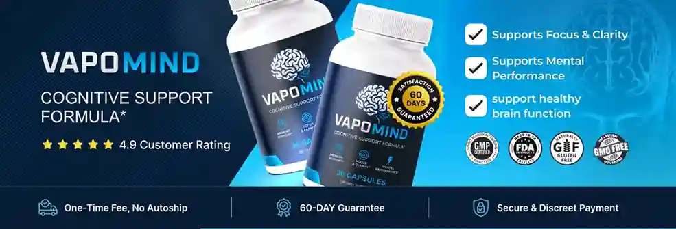 VapoMind Brain Health Supplement — 5-Ingredient Botanical Formula for Memory, Focus and Cognitive Clarity